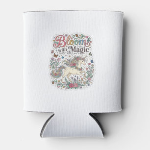 Unicorn Bloom with Magic Premium Vector Typography Can Cooler