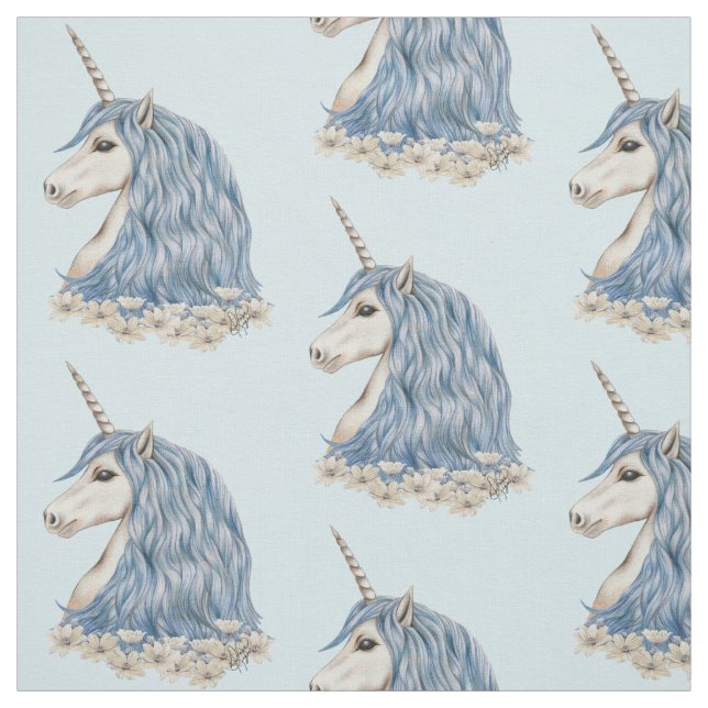 Unicorn Blue Hair Fabric (Swatch)