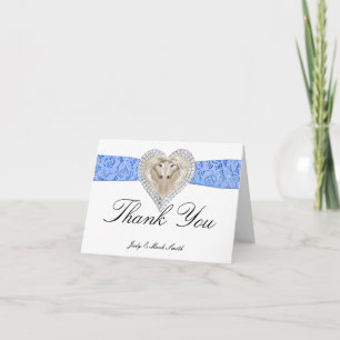 Unicorn Blue Lace Thank You Card