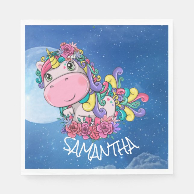 Unicorn Blue Moon  Napkin (Front)