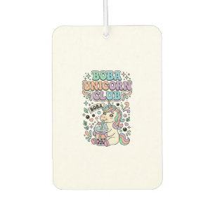 Unicorn Boba Unicorn Club Kawaii Typography Design Car Air Freshener