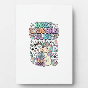 Unicorn Boba Unicorn Club Kawaii Typography Design Plaque