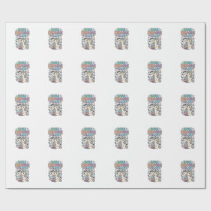 Unicorn Boba Unicorn Club Kawaii Typography Design Wrapping Paper