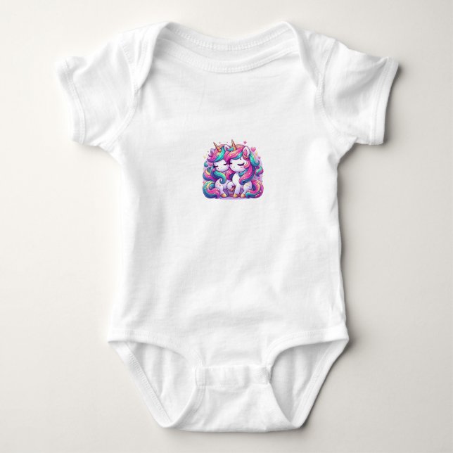 unicorn body baby bodysuit (Front)