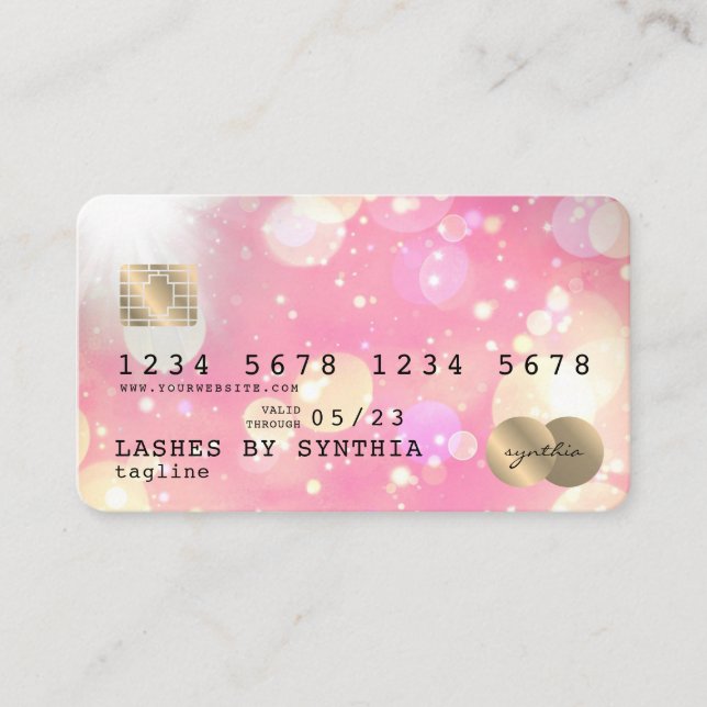 Unicorn boho art Credit Card Style Gold (Front)