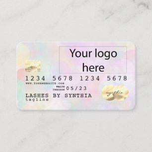 Unicorn bokeh light Credit Card add your logo
