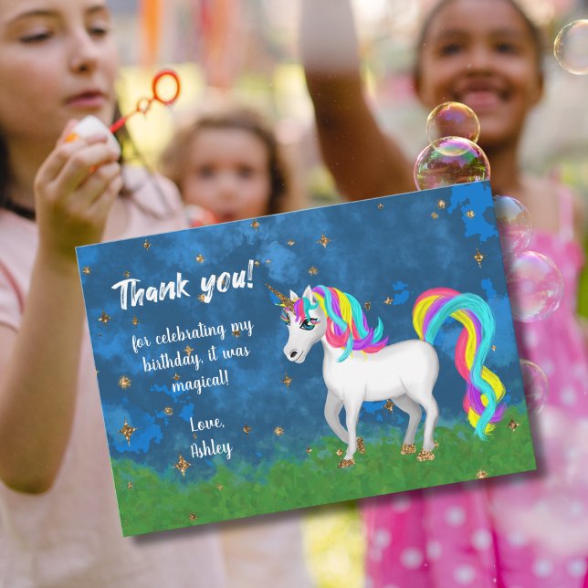 Unicorn Bold Bright Colours Thank You Birthday (Creator Uploaded)