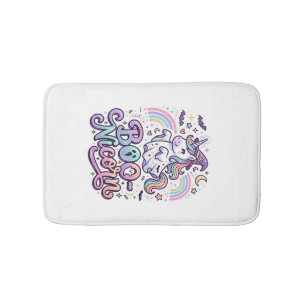 Unicorn Boo-nicorn Premium Vector Vector Design_1 Bath Mat