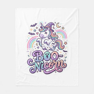 Unicorn Boo-nicorn Premium Vector Vector Design_1 Fleece Blanket