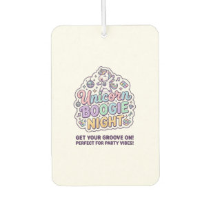 Unicorn Boogie Night Bold Typography Graphic Tee D Car Air Freshener
