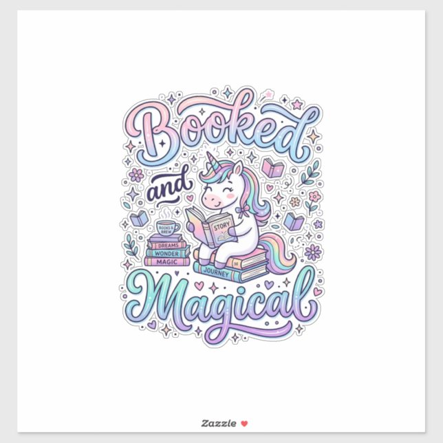 Unicorn Booked and Magical Gift Idea Typography De (Sheet)