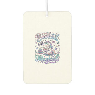 Unicorn Booked and Magical Gift Idea Typography De Car Air Freshener