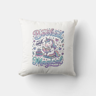 Unicorn Booked and Magical Gift Idea Typography De Cushion