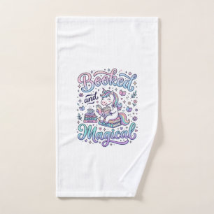 Unicorn Booked and Magical Gift Idea Typography De Hand Towel