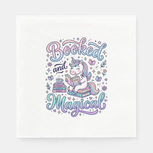 Unicorn Booked and Magical Gift Idea Typography De Napkin