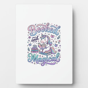 Unicorn Booked and Magical Gift Idea Typography De Plaque