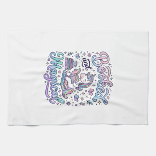 Unicorn Booked and Magical Gift Idea Typography De Tea Towel