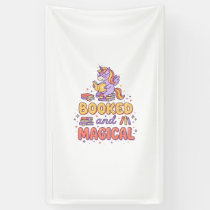 Unicorn Booked and Magical Print Ready White Backg Banner