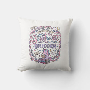Unicorn Booktrovert Unicorn Playful Cute Gift Desi Cushion