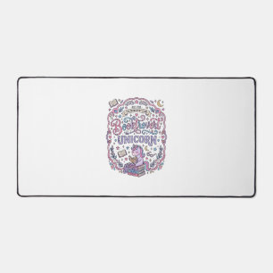 Unicorn Booktrovert Unicorn Playful Cute Gift Desi Desk Mat