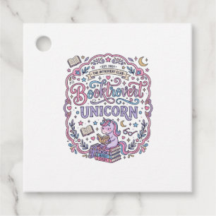 Unicorn Booktrovert Unicorn Playful Cute Gift Desi Favour Tags