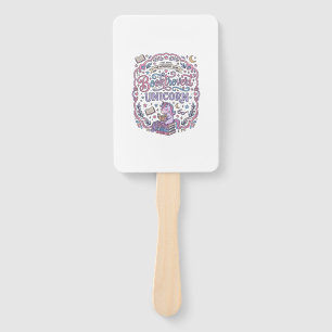 Unicorn Booktrovert Unicorn Playful Cute Gift Desi Hand Fan