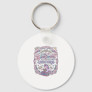 Unicorn Booktrovert Unicorn Playful Cute Gift Desi Key Ring