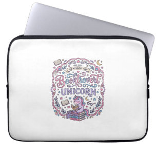 Unicorn Booktrovert Unicorn Playful Cute Gift Desi Laptop Sleeve