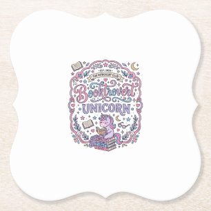 Unicorn Booktrovert Unicorn Playful Cute Gift Desi Paper Coaster
