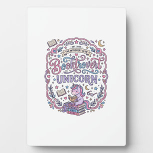 Unicorn Booktrovert Unicorn Playful Cute Gift Desi Plaque