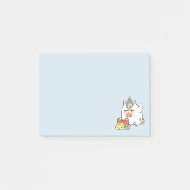 Unicorn Bookworm Post-it Notes (Front)
