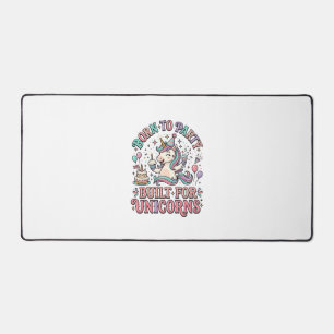 Unicorn Born to Party Built for Unicorns Retro Sty Desk Mat