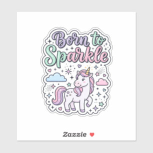 Unicorn Born to Sparkle Graphic Design Merch Desig