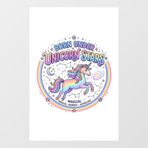 Unicorn Born Under Unicorn Stars Funny Print on De