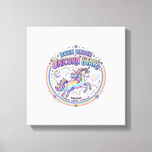 Unicorn Born Under Unicorn Stars Funny Print on De