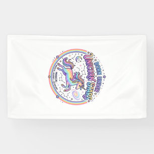 Unicorn Born Under Unicorn Stars Funny Print on De Banner
