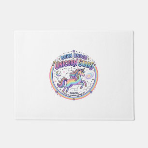 Unicorn Born Under Unicorn Stars Funny Print on De Doormat