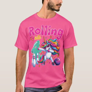 Unicorn Bowling Party Rolling Into 4 4Th Birthday  T-Shirt