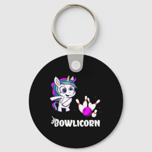 Unicorn Bowling Pin Strike Bowling Bowler Bowling Key Ring