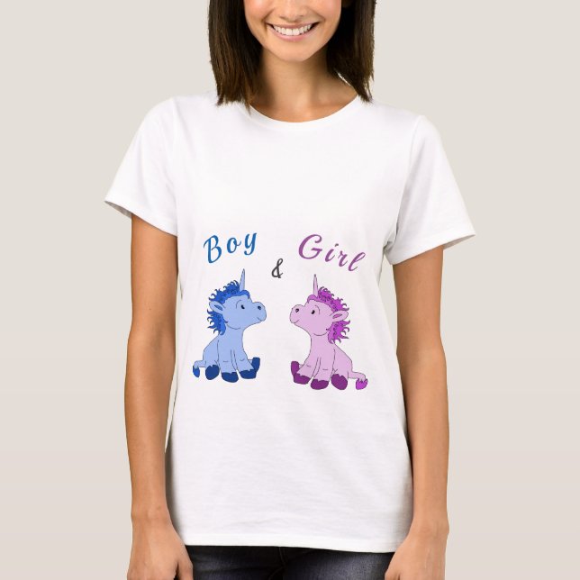 Unicorn Boy and Girl Twins T-Shirt (Front)
