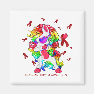 Unicorn Brain Aneurysm Awareness Ribbon Gifts Magnet
