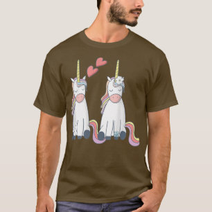 Unicorn Bride and Groom Inlove Funny  T-Shirt