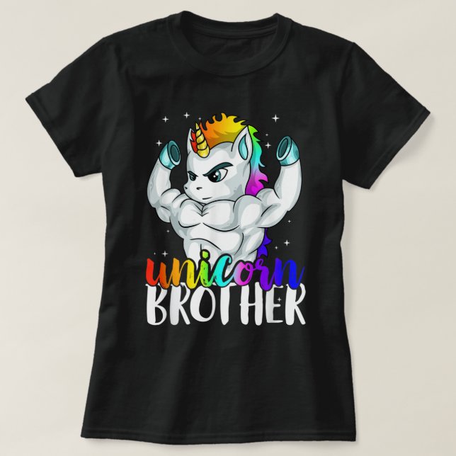 Unicorn Brother Sister to Big Bro Brothercorn Chri T-Shirt (Design Front)