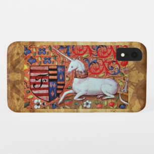 UNICORN Brown Parchment Monogram iPhone XR Case