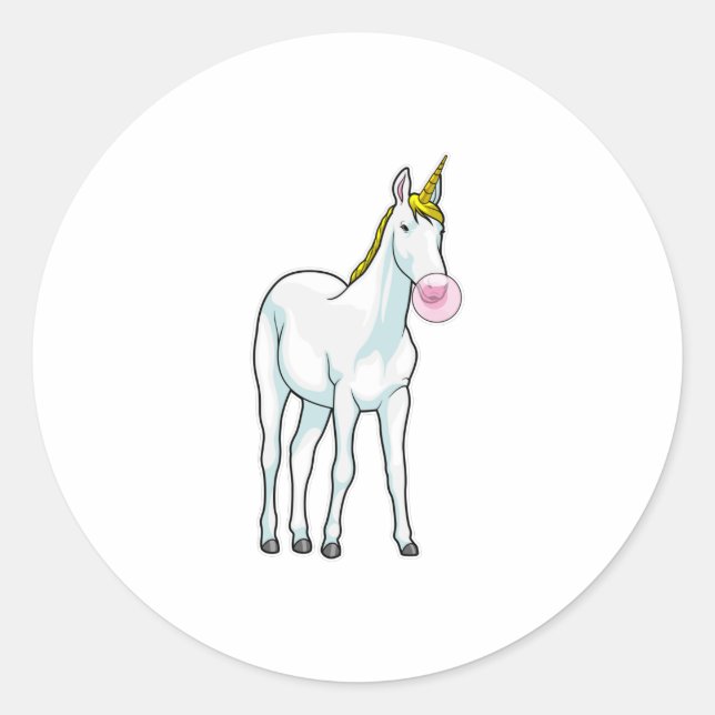 Unicorn Bubble gum Classic Round Sticker (Front)