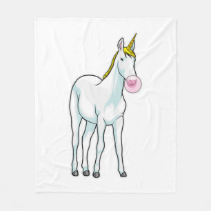Unicorn Bubble gum Fleece Blanket