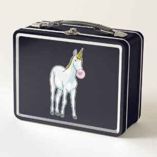 Unicorn Bubble gum Metal Lunch Box