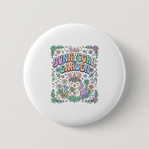 Unicorn Bunnycorn Garden Kawaii Typography Design_ 6 Cm Round Badge