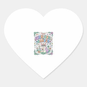 Unicorn Bunnycorn Garden Kawaii Typography Design_ Heart Sticker