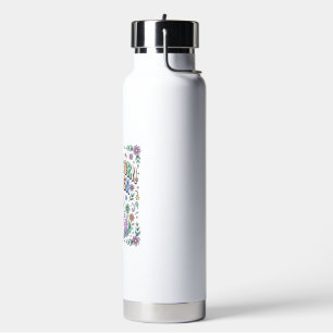 Unicorn Bunnycorn Garden Kawaii Typography Design_ Water Bottle
